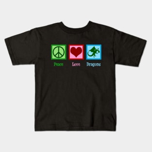 Peace Love Dragons Kids T-Shirt